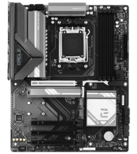 Материнская плата Gigabyte B650E EAGLE, AM5, AMD B650E, 4xDDR5, 4xSATA, 3xM.2, 1xPCIe 5.0 x16, 1xPCIe 4.0 x16, 2xPCIe 3.0 x16, 1xHDMI, 1xDP, 1x2.5Gb LAN, 1xUSB-C 5Gbps, 2xUSB-A 10Gbps, 2xUSB-A 5Gbps, 4xUSB-A 2.0, 1xPS/2, 3x3.5 мм, 7.1, ATX