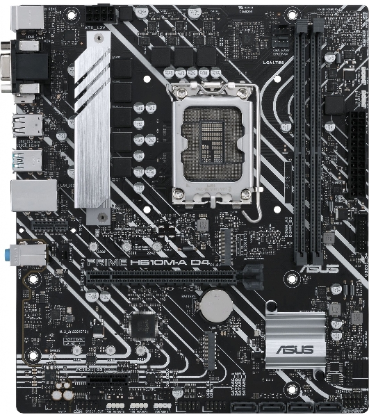 Материнская плата ASUS PRIME H610M-A D4-CSM, LGA 1700, Intel H610, 2xDDR4, 4xSATA, 2xM.2, 1xPCIe 4.0 x16, 1xPCIe x1, 1xDP, 1xD-Sub, 1xHDMI, 1x 1Gb LAN, 4xUSB-A 2.0, 2xUSB-A 3.2 Gen 1, 7.1, mATX