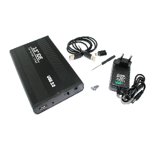Бокс для жесткого диска 3,5' IDE алюминиевый USB 2.0 черный