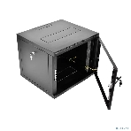 Шкаф телекоммуникационный настенный разборный ЦМО 9U (600 x 650) съемные стенки, дверь стекло, черный (ШРН-М-9.650-9005), фото 1