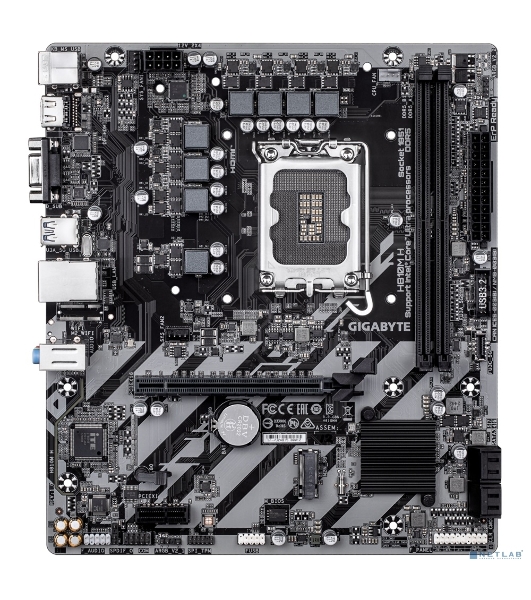 Материнская плата Gigabyte H810M H, LGA1851, Intel H810, 2xDDR5, 4xSATA, 1xM.2, 1xPCIe 4.0 x16, 1xPCIe 3.0 x1, 1xHDMI, 1xD-Sub, 1x1Gb LAN, 1xUSB-C 5Gbps, 4xUSB-A 5Gbps, 7xUSB-A 2.0, 3x3.5 мм, 7.1, mATX
