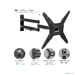 Кронштейн для телевизора Kromax OPTIMA-410 g/t 4 шт/уп. Кр. стал. наст. для TV 14'-65', max 30 кг. 4 ст св., нак. +5-12°, пов. ±90°, от ст. 62-690 мм, max VESA 400x400 мм., фото3