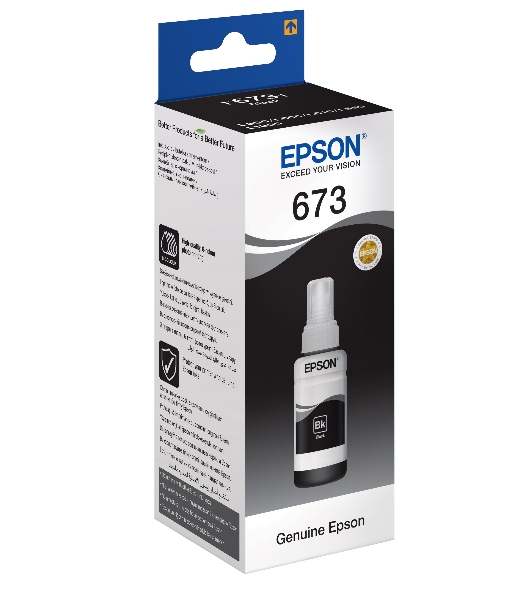 Чернила Epson 673 C13T673198 (аналог C13T67314A) черный 70мл для Epson L800/L810/L850/L1800