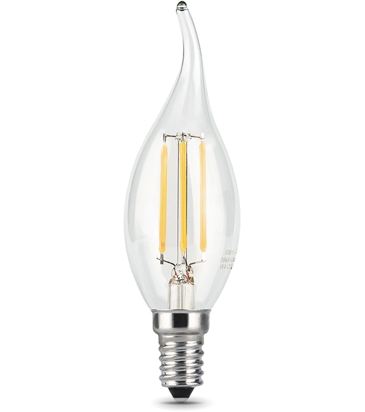 Лампа светодиодная Gauss LED Filament Свеча на ветру E14 7W 580lm 4100К 1/10/50