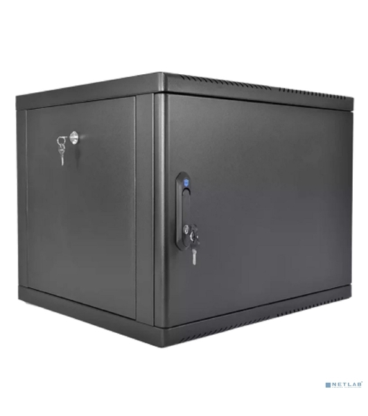 Шкаф телекоммуникационный настенный разборный ЦМО 9U (600 x 650) съемные стенки, дверь металл, черный (ШРН-М-9.650.1-9005)