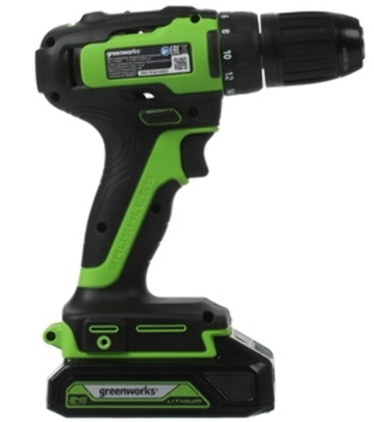 Дрель-шуруповерт GREENWORKS 3704007UA, 24 В, 0 Ач, 90 Нм, бесщеточный