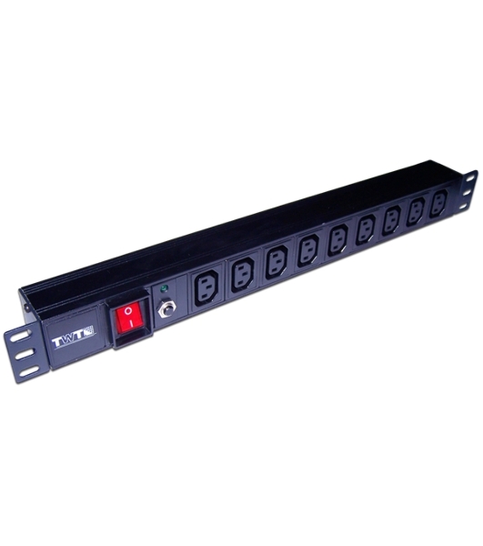 Блок розеток 19' 9 шт. C13, 10A 250V, без шнура питания