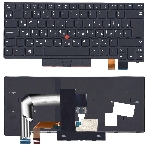 Клавиатура для ноутбука Lenovo Thinkpad T470 черная с подсветкой, фото 1