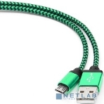 Кабель Gembird USB 2.0 Cablexpert AM/microBM 5P, 1м, нейлоновая оплетка, алюминиевые разъемы, зеленый, пакет, фото7
