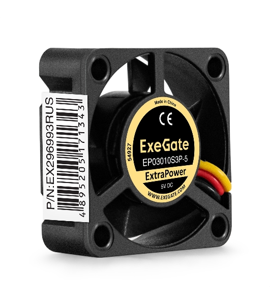 Вентилятор для корпуса ExeGate ExtraPower EP03010S3P-5 черный, 30 мм, 12000 об/мин, 33 дБ, 3 pin