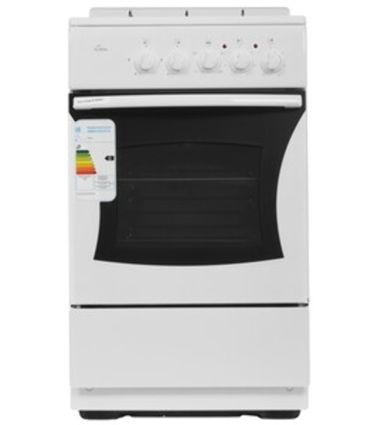 Плита комбинированная Flama RK 2201 W белый, конфорок 2 газовых и 2 электрических, духовка 50 л, 50 см x 85 см x 54 см