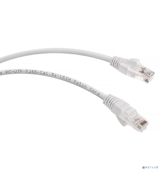 Шнур комм. Cabeus, кат. 5е, неэкр., U/UTP, RJ45/RJ45, LSZH, AWG24, 0.5м, белый
