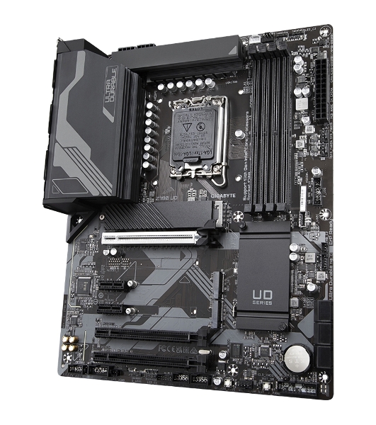 Материнская плата Gigabyte Z790 UD, LGA 1700, Intel Z790, 4xDDR5, 6xSATA, 3xM.2, 1xPCI-E 5.0 x16, 1xPCI-E 4.0 x4, 1xPCI-E 3.0 x1, 1xHDMI, 1xDP, 1x 2.5Gb LAN, 4xUSB-A 2.0, 4xUSB-A 3.2 Gen 1, 1xUSB-A 3.2 Gen 2, 1xUSB-C 3.2 Gen 2x2, 7.1, ATX