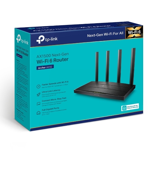 Роутер TP-Link AX1500 Dual-Band Wi-Fi 6 RouterSPEED: 300 Mbps at 2.4 GHz + 1201Mbps at 5 GHzSPEC: 4× Antennas, 1GHz Dual Core CPU, 1× Gigabit WAN Port + 3× Gigabit LAN Ports, 1024-QAM, OFDMAFEATURE: Tether App, WPA3, Access Point Mode, IPv6 Supported, IPTV, Bea