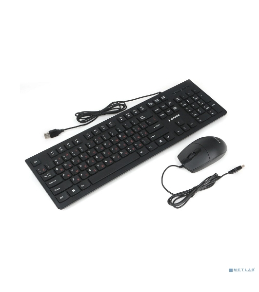 Комплект клавиатура+мышь Gembird KBS-9050 проводной, USB, 1000 DPI, чёрный