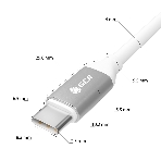 Кабель GCR 1.0m TypeC/TypeC POWER DELIVERY, быстрая зарядка, белый, AL корпус серебро, белый ПВХ, 28/22 AWG, GCR-52362, фото2