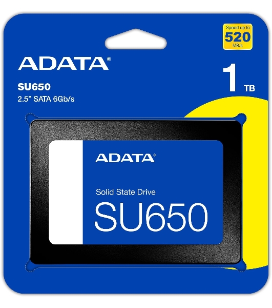 Накопитель SSD ADATA Ultimate SU650, 1Tb, SATA III, 2.5', R/W 520/450