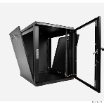 Шкаф телекоммуникационный настенный разборный ЦМО 12U (600 x 520) съемные стенки, дверь стекло, черный (ШРН-М-12.500-9005), фото 1