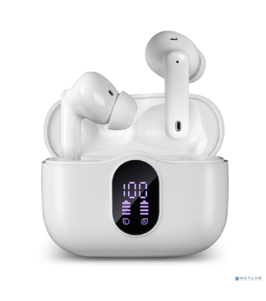 Наушники TWS SVEN E-310B белый, внутриканальные, Bluetooth, сенсорное управление, до 4 ч