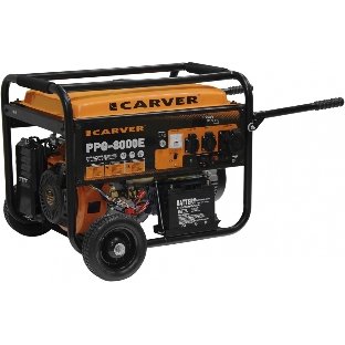 Электрогенератор бензиновый Carver PPG-8000Е, 6.5 кВт, 78 дБ, 88 кг