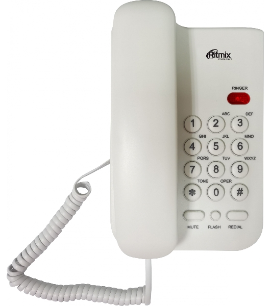 Телефон проводной Ritmix RT-311 белый