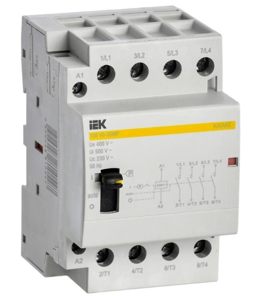 Контактор модульный КМ40-40МР AC с ручным управ. KARAT IEK MKK22-40-40