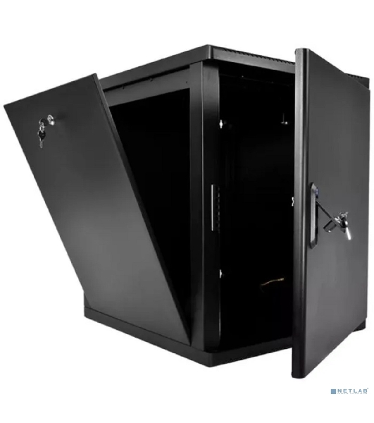Шкаф телекоммуникационный настенный разборный ЦМО 15U (600 x 650) съемные стенки, дверь металл, черный (ШРН-М-15.650.1-9005)