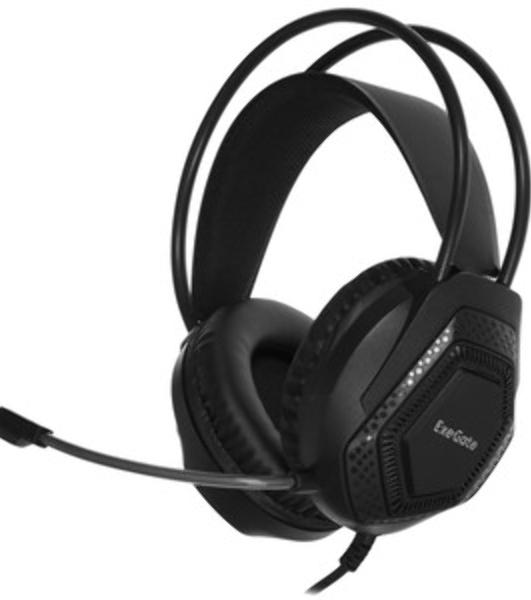 Гарнитура Exegate Cosmos HS-704GL чёрный, проводная, USB, виртуальный звук 7.1, подсветка