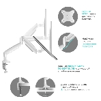 Кронштейн для мониторов ONKRON G100 белый 13'-32' макс.9кг настольный поворот и наклон верт.перемещ., фото28