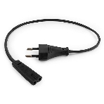 Кабель питания для ноутбуков, аудио/видео техники Gembird 0.5м, 2-pin, черный, пакет, фото2