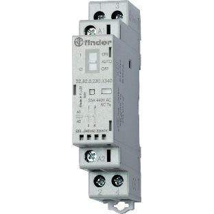 Контактор модульный 2NO 25А AgNi 230В AC/DC 17.5 мм IP20 мех. индикатор FINDER 223202301320