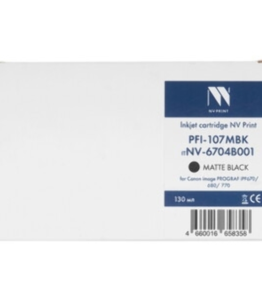 Картридж струйный NVPrint PFI-107MBK (NV-6704B001) Matte Black для Canon imagePROGRAF iPF670/680/770 (130 мл)