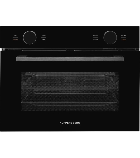 Встраиваемый духовой шкаф Kuppersberg KMW 612 Black с СВЧ, 45 см, 50л, 12 режимов, гидролизная очистка, черный