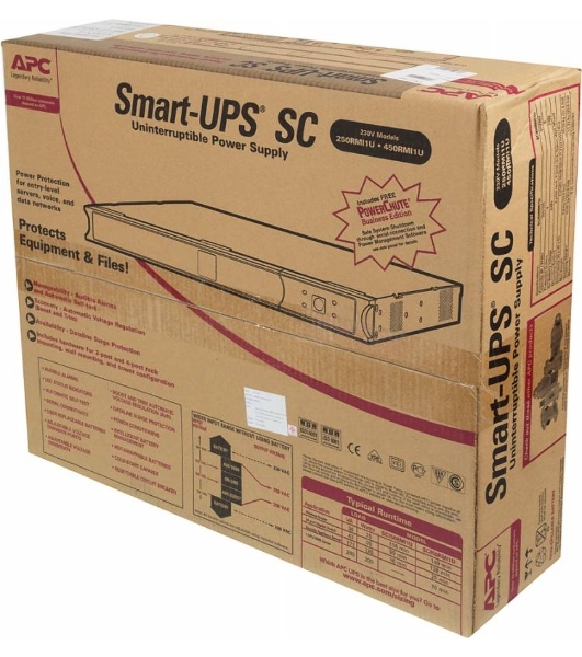 Источник бесперебойного питания APC Smart-UPS SC SC450RMI1U / 450ВА / 280Вт / 4xIEC-320-C14