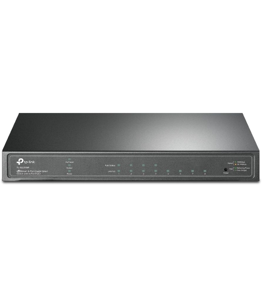 Коммутатор TP-Link JetStream 8-Port Gigabit Smart Switch with 4-Port PoE+, 4× Gigabit PoE+ Ports, 802.3at/af, 62 W PoE Power, Desktop Steel CaseIntegration with Omada SDN Controller, 802.1Q VLAN, STP/RSTP/MSTP, IGMP Snooping, 802.1p/DSCP QoS, ACL, 802.1x, Radius/Tac