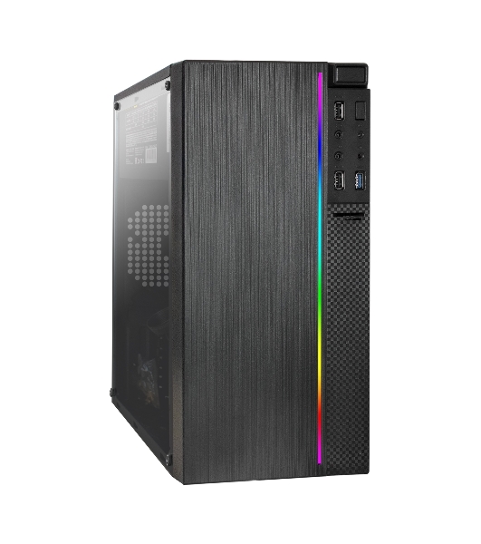 Компьютерный корпус Minitower ExeGate mEVO-9301-EVO800 (mATX, БП EVO800RGb с вент. 12см, с окном, 2хUSB+1хUSB 3.0, HD аудио, черный, с RGb подсветкой)