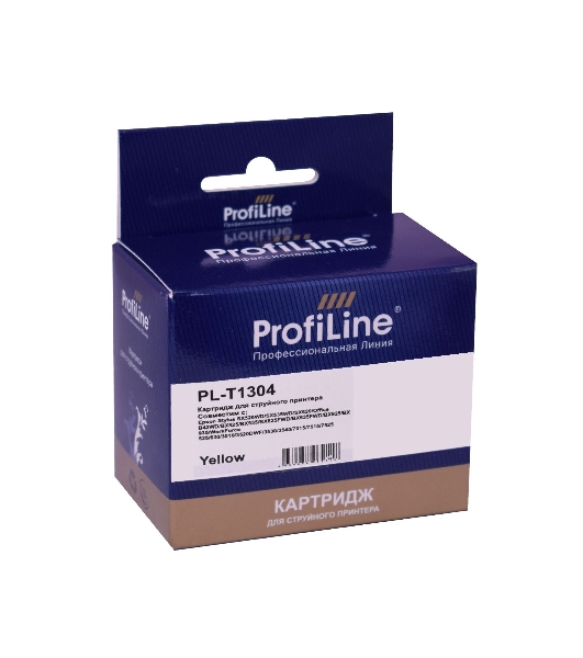 Картридж струйный ProfiLine PL-T1304 для принтеров Epson Stylus SX525WD/SX535WD/SX620/Office B42WD/BX525/BX535/BX625FWD/BX635FWD/BX925/BX935/WorkForce 525/630/3010/3520DWF/3530/3540/7015/7515/7525 с чернилами Yellow 10,1 мл