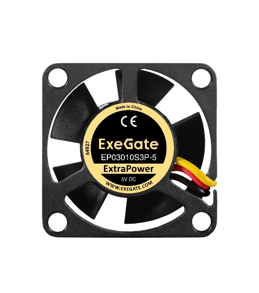 Вентилятор для корпуса ExeGate ExtraPower EP03010S3P-5 черный, 30 мм, 12000 об/мин, 33 дБ, 3 pin