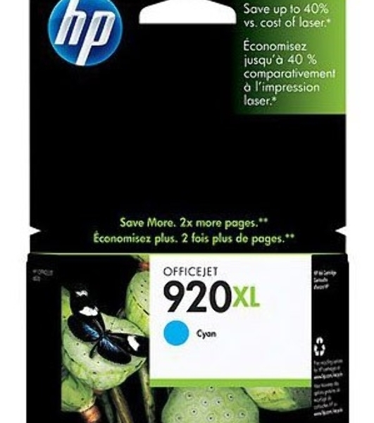 Картридж струйный HP 920XL CD972AE голубой для HP OJ 6000/6500