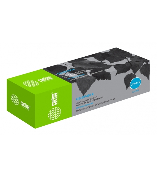 Картридж лазерный Cactus CS-CF401X голубой (2300 стр.) для HP CLJ M252/252N/252DN/252DW/M277n/M277DW