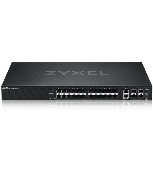 Коммутатор Zyxel XGS2220-30F L3 Access switch, rack 19', 24xSFP, 2xRJ-45: 1/2.5/5/10G, 4xSFP+, standalone/cloud management