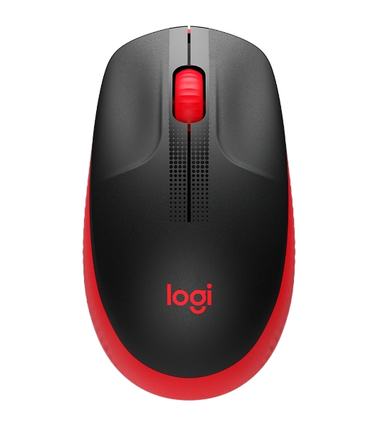 Мышь беспроводная Logitech M190 черный/красный, 1000 dpi, радиоканал, USB, кнопки - 3