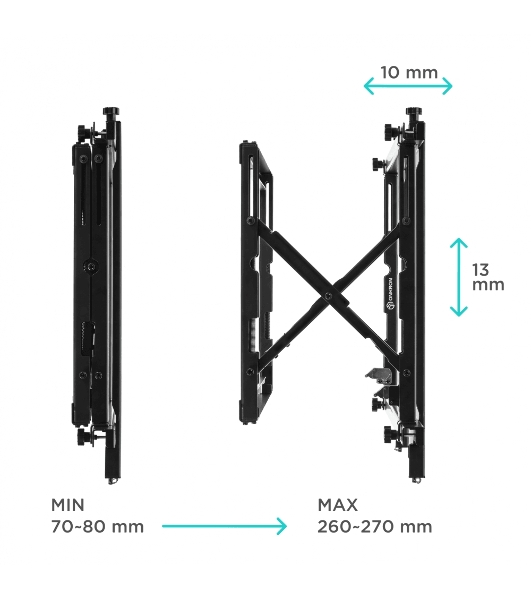 Настенное крепление ONKRON PRO7 Mдля видеостен 40”-70', черный
