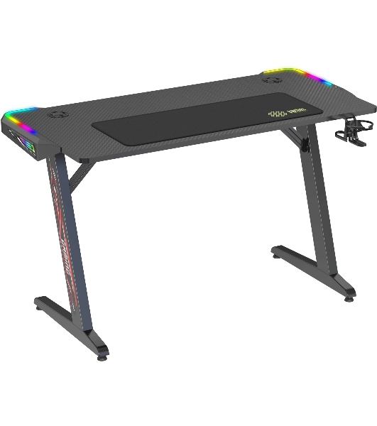 Стол игровой Cactus CS-GTZ-BK-RGb столешница ДСП, черный каркас черный