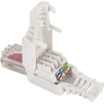 Коннектор LANMASTER LAN-TMP-U6-WH полев.RJ45 Cat.6 UTP бел., фото 1