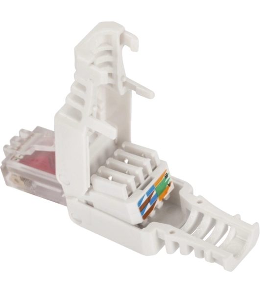 Коннектор LANMASTER LAN-TMP-U6-WH полев.RJ45 Cat.6 UTP бел.