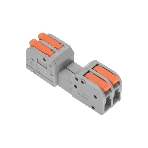 Клемма Rexant СМК 222-422R проходная разъемная 2 полюса серый 0,2-2,5/4 мм² (блистер 5 шт/уп), фото 1