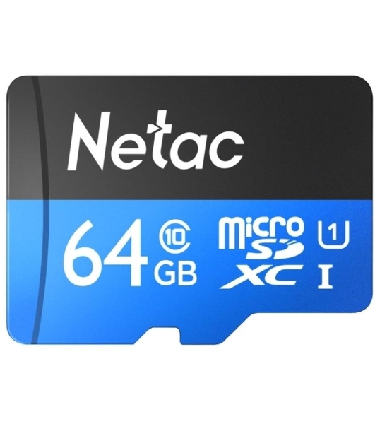 Флеш карта microSDHC 64Gb Netac P500 NT02P500STN-064G-R (с SD адаптером) 80Mb/s