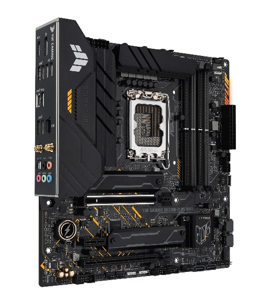 Материнская плата ASUS TUF GAMING B660M-PLUS WIFI, LGA 1700, Intel B660, 4xDDR5, 4xSATA, 2xM.2, 1xPCIe 5.0 x16, 1xPCIe 3.0 x4, 1xPCIe x1, 1xDP, 1xHDMI, 1x 2.5Gb LAN, 4xUSB-A 3.2 Gen 2, 1xUSB-A 3.2 Gen 1, 2xUSB 2.0, 1xUSB-C 3.2 Gen 2x2, 5x3.5 мм, 7.1, mATX