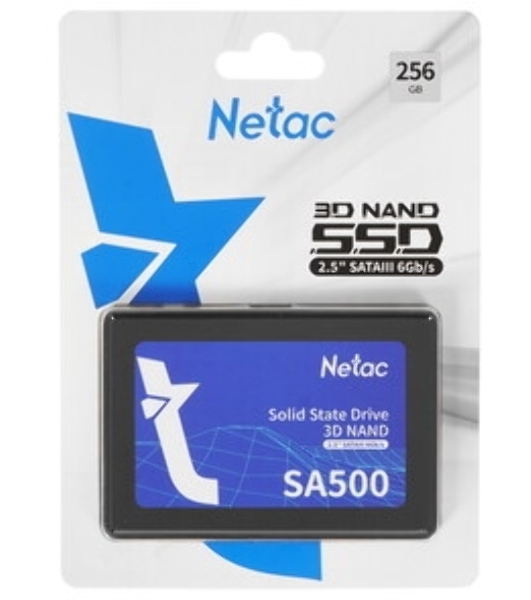 Накопитель SSD Netac SA500, 256Gb, SATA III, 2.5', R/W 520/450